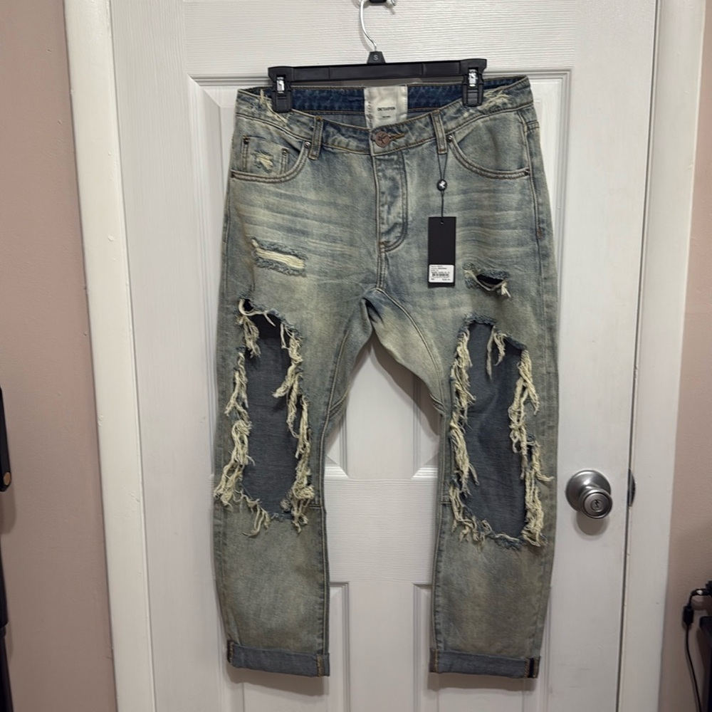 NWT One Teaspoon Trashed Saints Boyfriend Jeans Montanna Size 27 - Picture 6 of 9
